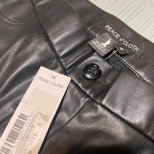 Peace of Cloth Black  Faux Leather Pants